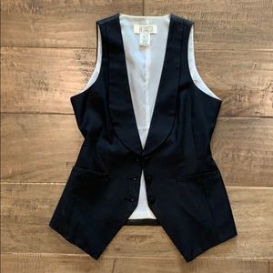 Black Vest with Button Down Detail